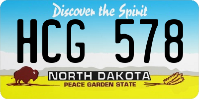 ND license plate HCG578