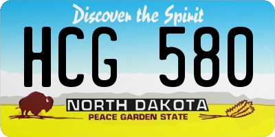 ND license plate HCG580