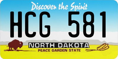 ND license plate HCG581