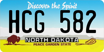 ND license plate HCG582