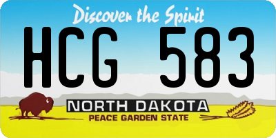 ND license plate HCG583