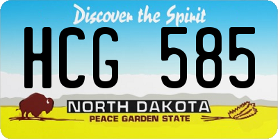 ND license plate HCG585