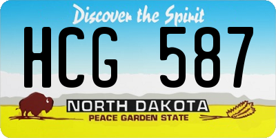 ND license plate HCG587