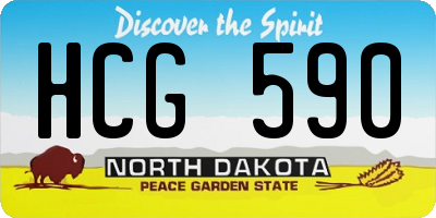 ND license plate HCG590