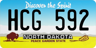 ND license plate HCG592