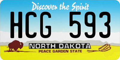 ND license plate HCG593