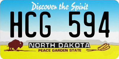 ND license plate HCG594