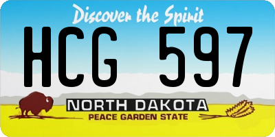 ND license plate HCG597