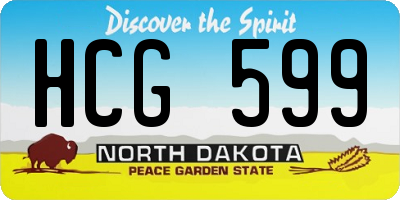 ND license plate HCG599