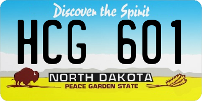 ND license plate HCG601