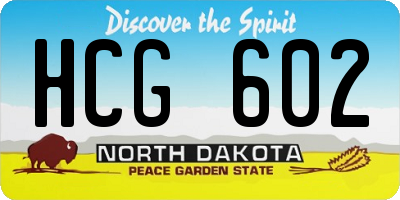 ND license plate HCG602