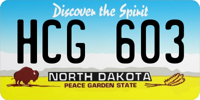 ND license plate HCG603