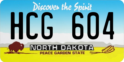 ND license plate HCG604