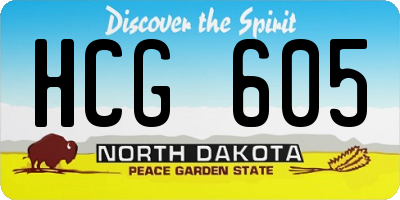 ND license plate HCG605