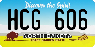 ND license plate HCG606