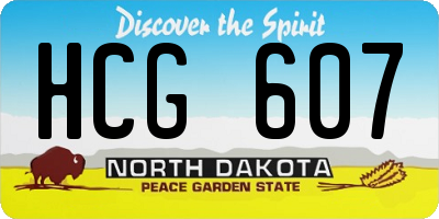 ND license plate HCG607