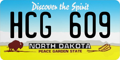 ND license plate HCG609