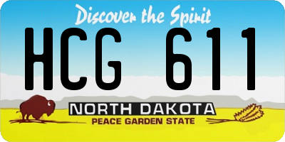 ND license plate HCG611