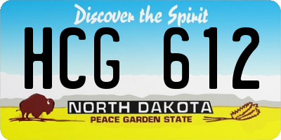 ND license plate HCG612