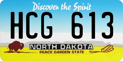 ND license plate HCG613