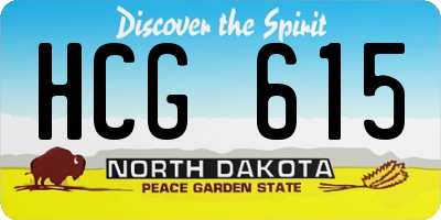 ND license plate HCG615