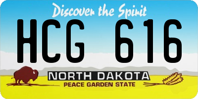 ND license plate HCG616