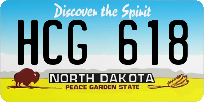 ND license plate HCG618