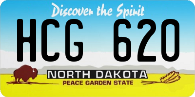 ND license plate HCG620