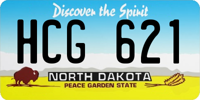 ND license plate HCG621