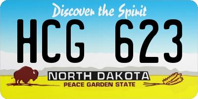 ND license plate HCG623