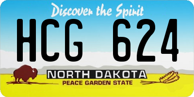 ND license plate HCG624