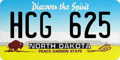 ND license plate HCG625