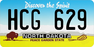 ND license plate HCG629