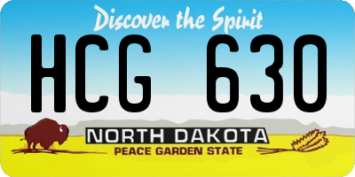 ND license plate HCG630