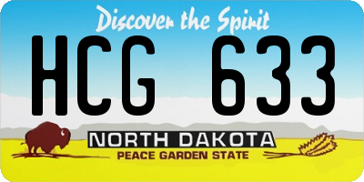 ND license plate HCG633