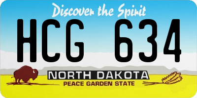 ND license plate HCG634