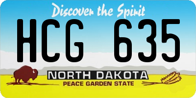 ND license plate HCG635