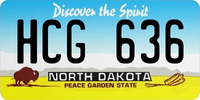 ND license plate HCG636