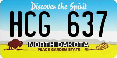 ND license plate HCG637