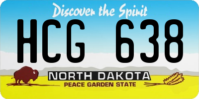 ND license plate HCG638