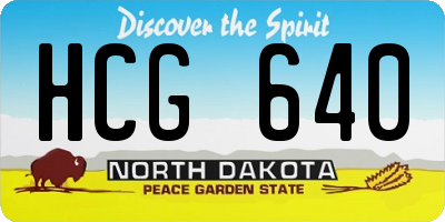 ND license plate HCG640