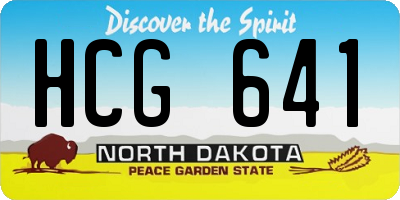 ND license plate HCG641