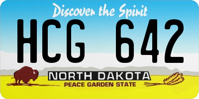 ND license plate HCG642