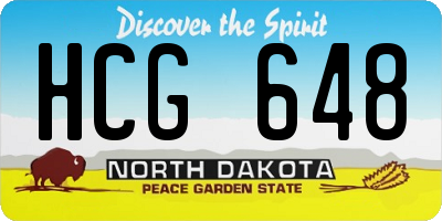ND license plate HCG648