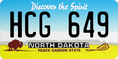 ND license plate HCG649