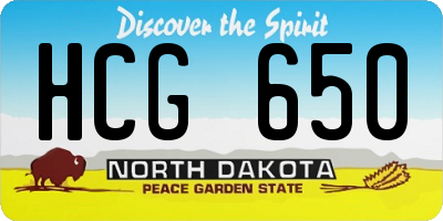 ND license plate HCG650