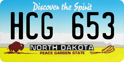 ND license plate HCG653