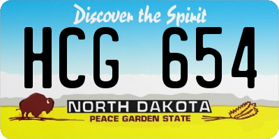 ND license plate HCG654