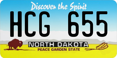 ND license plate HCG655