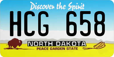 ND license plate HCG658